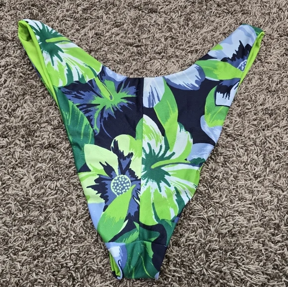 Aerie NWT Tropical Green High Cut Cheekier Bikini Swim Bottom Size XL - Picture 4 of 5